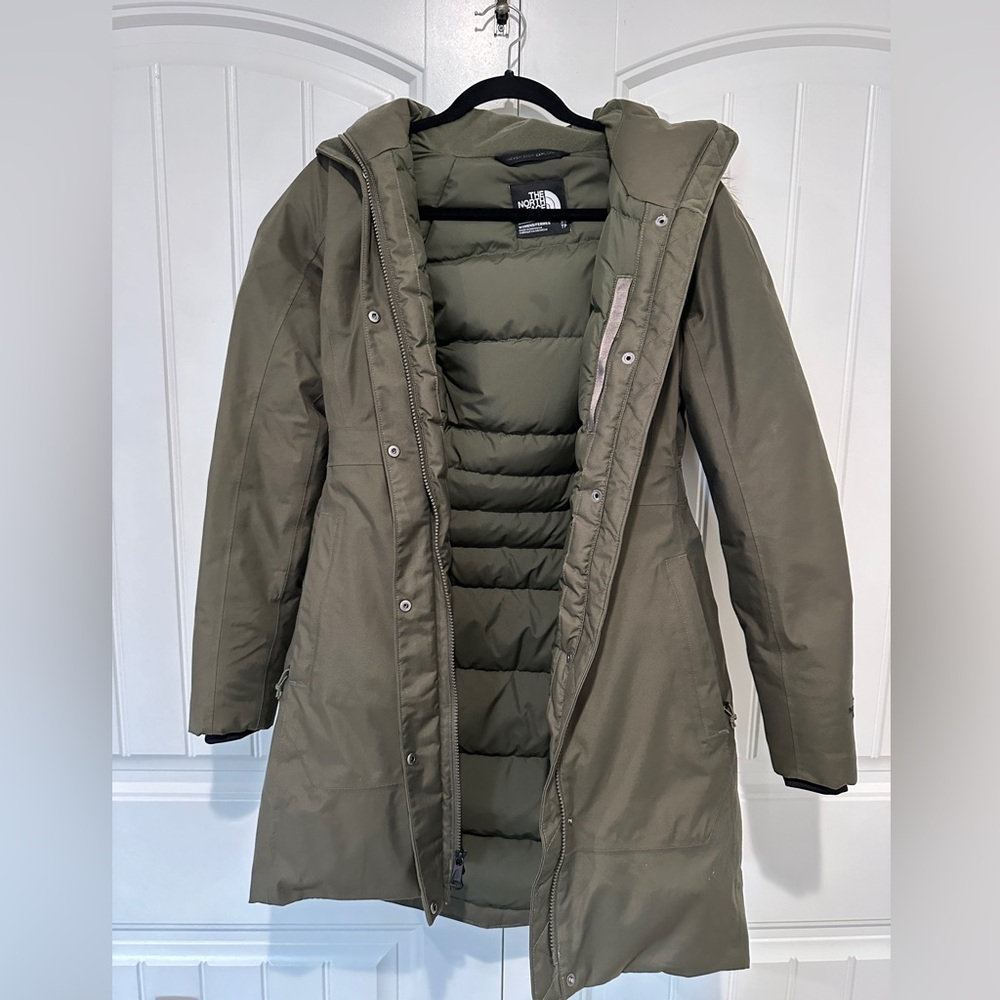 The North Face Arctic II Waterproof 550-Fill-Power Down Parka with Faux Fur Trim